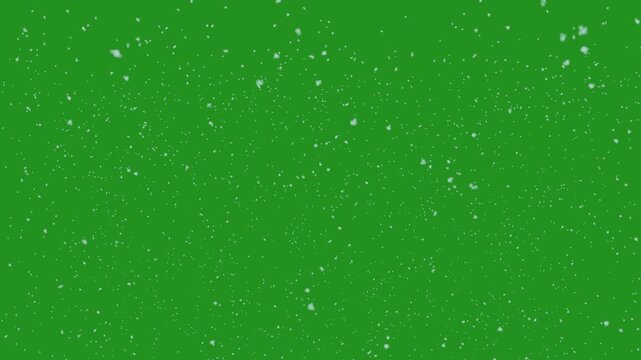 Isolated snow falling on green screen