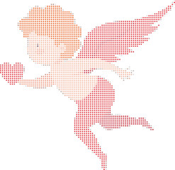 Cherub Offering Heart Pixel Art Valentine Romance