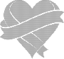 Heart Shape Mosaic Design, Love Symbol Vector Art, Romantic Pattern