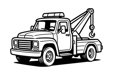Naklejka premium Tow truck vector illustration, towing vehicle, roadside assistance, flat vector style