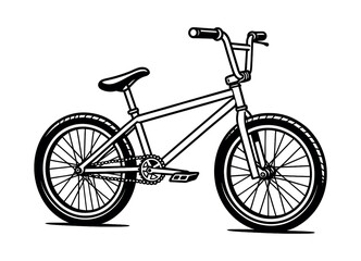 Fototapeta premium Bicycle design, flat vector illustration, cycling, bike, black and white style