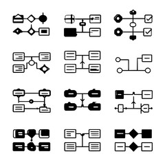 Flowchart Diagram Symbols and Icons Set