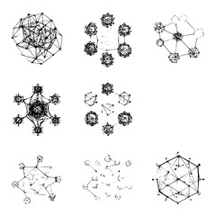 Molecular Structures Isolated on White Background