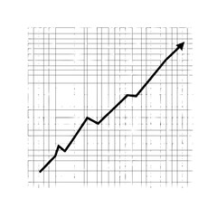 Increasing Trend Line Graph on Grid Paper