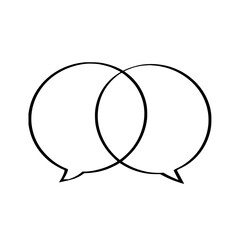 Overlapping Speech Bubbles Isolated on White Background