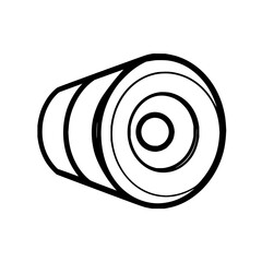 Black Rolled Up Paper on White Background