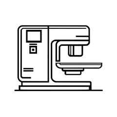 Coffee Machine Line Art Isolated on White Background