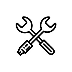 Crossed Wrenches on White Background