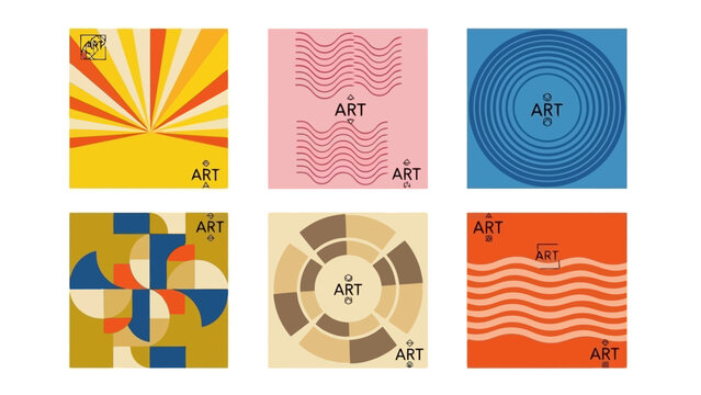 Vibrant Abstract Geometric Art Vector Illustration Pack