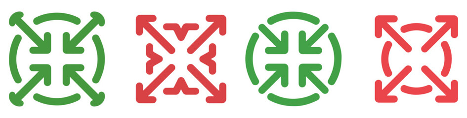 Fototapeta premium inside outside arrow minimize maximize icons