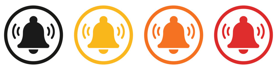 alarm bell reminder icon set