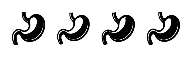Stomach organ vector illustration, digestive system icons, flat vector style