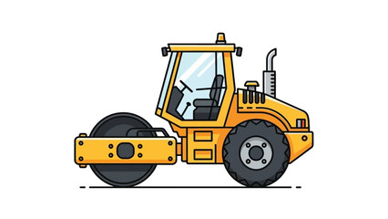 Heavy Duty Road Roller Icon for Modern Infrastructure and Pavement Construction