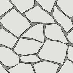 seamless background pattern of light gray stones with dark gray grout, flat illustration, vector art, graphic design, textured surface, architectural element, modern design, interior decor