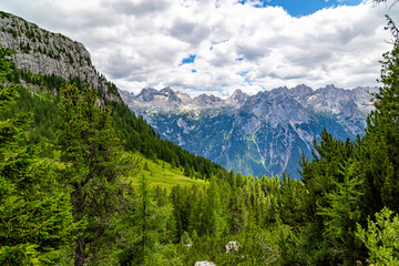 Majestic Dolomites mountain  landscape at summer. Italy