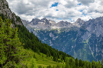 Majestic Dolomites mountain  landscape at summer. Italy