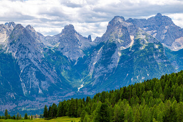 Majestic Dolomites mountain  landscape at summer. Italy