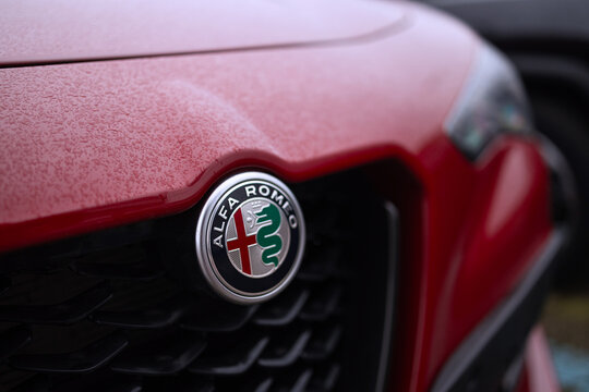 cologne, nrw, germany - 20 12 2025: a alfa romeo car logo
