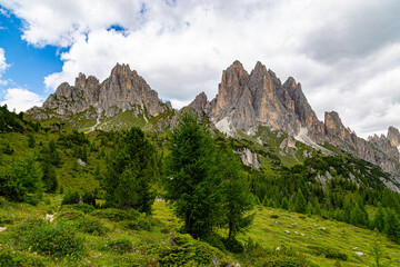 Majestic Dolomites mountain  landscape at summer. Italy
