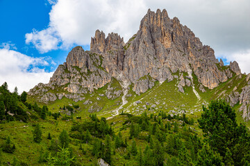 Majestic Dolomites mountain  landscape at summer. Italy