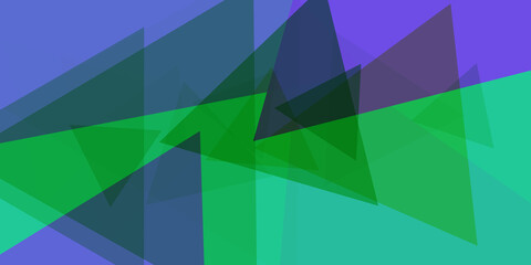 Obraz premium Abstract Geometric Shapes in Vibrant Greens and Blues