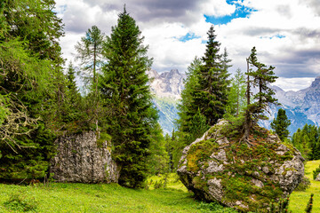 Majestic Dolomites mountain  landscape at summer. Italy