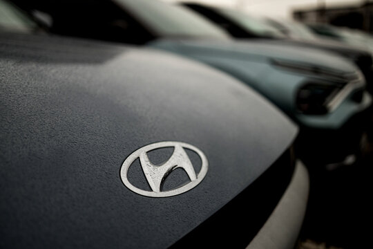cologne, nrw, germany - 20 12 2025: a hyundai car logo