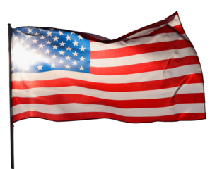 US American flag isolated on white background