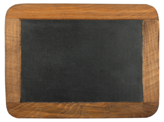 Blank slate chalkboard sign with wooden frame