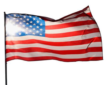 US American flag isolated on white background