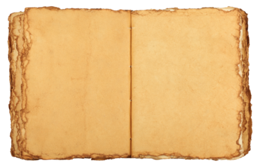 Old antique book with weathered pages isolated