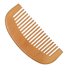 Traditional natural wooden hair comb isolated