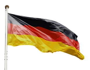 German flag waving isolated