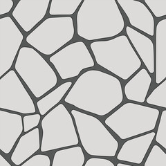 Seamless grey irregular stone wall texture with dark grout, natural rock pattern, abstract geometric background design element