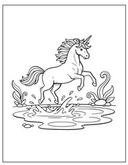 Beautiful Unicorn Coloring Pages Collection