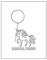 Fantasy Unicorn Coloring Pages Printable