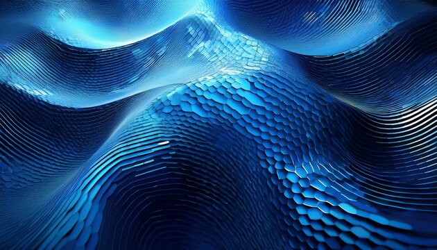 wavy blue hexagon pattern background - Powered by Adobe