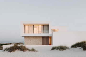 Minimalist modern house - architectural photograph.