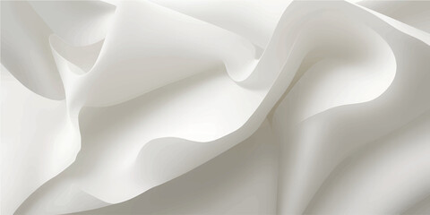 Smooth white silk and satin fabric background featuring flowing wavy textures and soft luxury curves for an elegant wedding backdrop textile design
