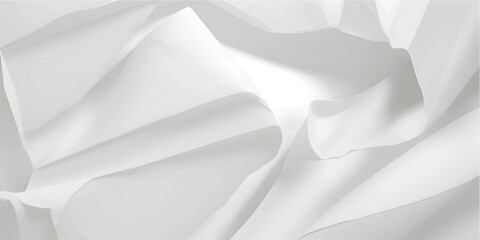 Luxury white silk and satin fabric background with soft wave patterns and smooth shiny textures creates an elegant wedding backdrop or fashion textile material