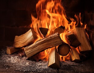 burning firewood background