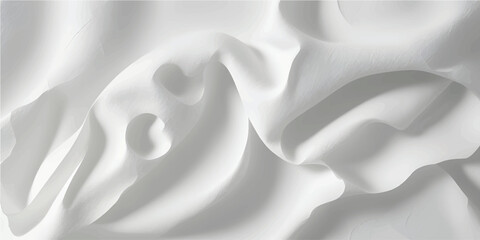 Soft white silk fabric texture with a sweet cream yogurt swirl and light pink meringue abstract background