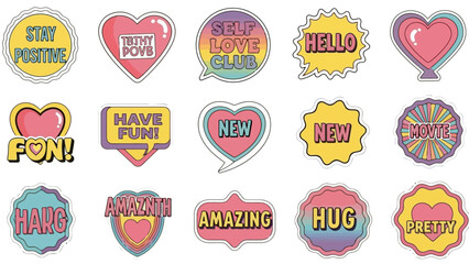 Colorful Positive Affirmation Stickers for Social Media and Messaging Apps