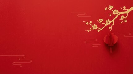 Celebrating spring festival traditions chinese garden digital artwork red background artistic viewpoint cultural significance and symbolism in design for seo optimization