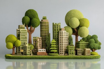 Eco friendly urban architecture and nature