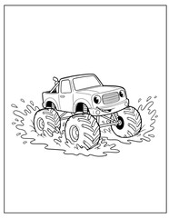 Action Monster Truck Coloring Page