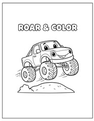 Extreme Monster Truck for Kids Coloring