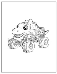 Extreme Monster Truck for Kids Coloring