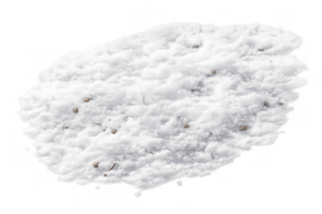 Snow pile with pebbles and dirt on transparent background for winter, cold, frost, and holiday design elements