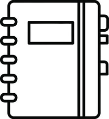 Simple Outline Icon of a Spiral Bound Notebook or Journal diary notepad